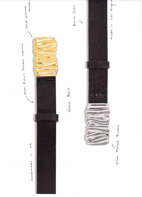 GAIA BELT BROWN PATENT